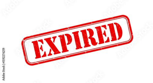 Red Expired Rubber Stamp Icon on White Background