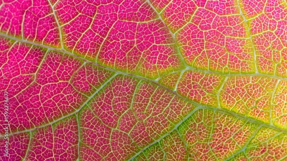 Obraz premium Close-up view of a vibrant leaf vein structure.