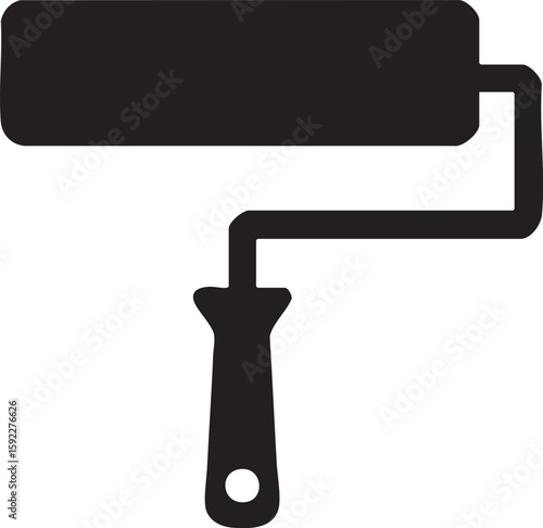 Paint Roller Silhouette Icon For Painting Tools Renovation Home Improvement Construction Interior Design Decoration And DIY Projects

