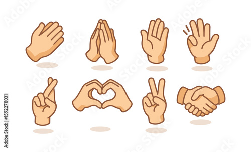 Cartoon hands in various gestures and poses