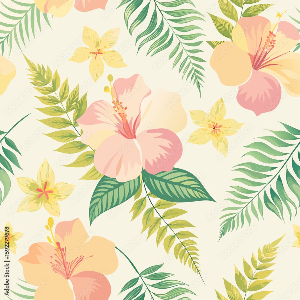 Naklejka premium pattern with leaf, flowers