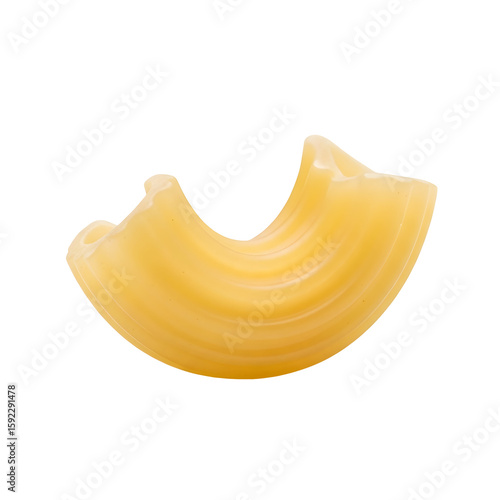 Single Uncooked Elbow-Shaped Pasta.