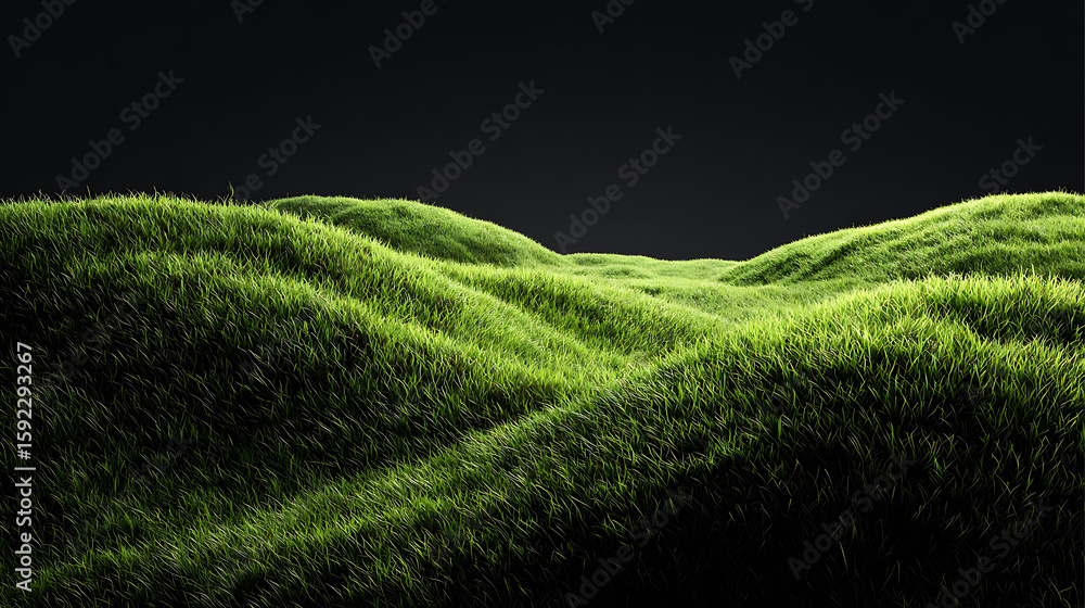 Green Grass Hill on Black Green Grass Hill on Black