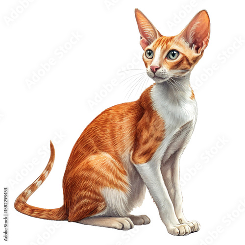 Orange and white tabby kitten with playful pose