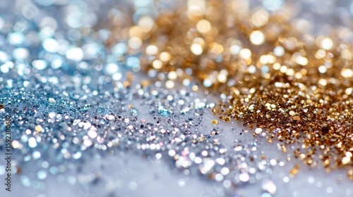 Colorful glitter spreads across a table, showcasing an array of sparkling hues perfect for crafts and decoration projects