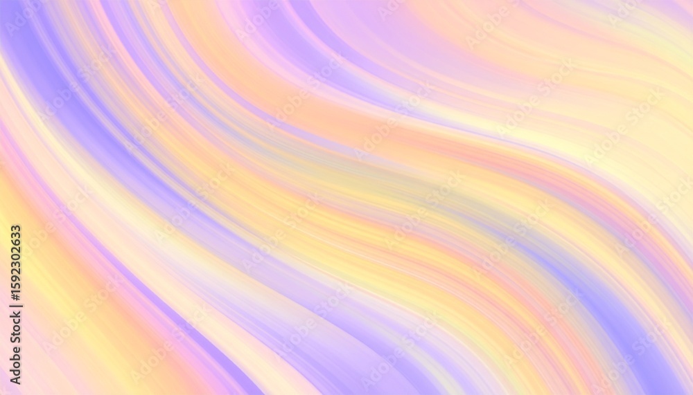 Fototapeta premium Smooth Abstract Gradient Background with Flowing Pastel Yellow, Orange, and Purple Waves