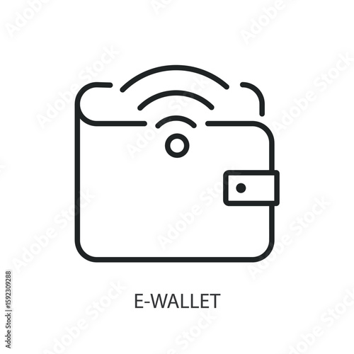 E-wallet thin line vector icons.