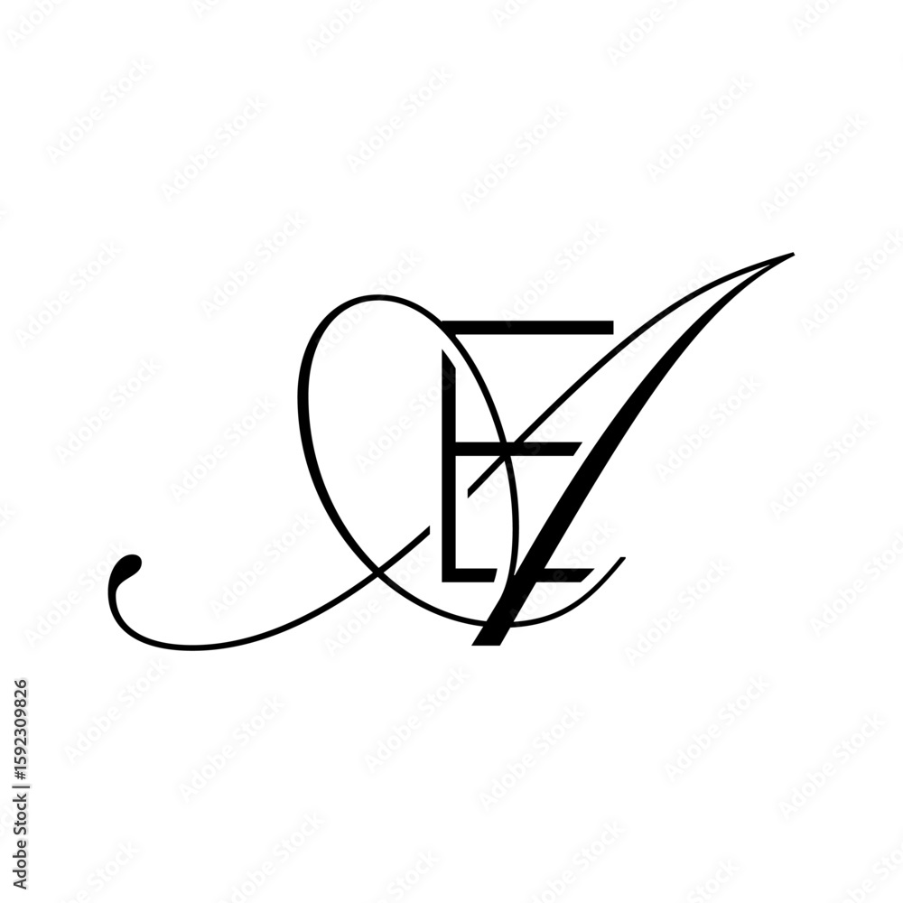 Fototapeta premium initial letter E with A script logo