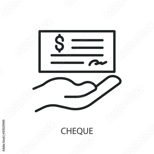Cheque thin line vector icons.