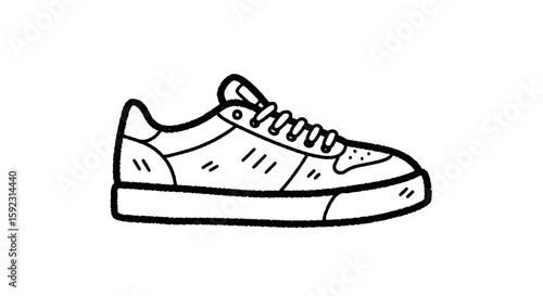 Sneaker vector illustration in chalk drawing style on transparent background  