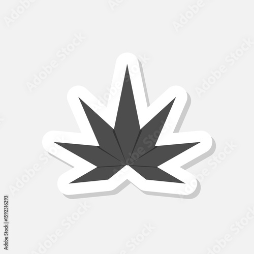 Marijuana abstract logo icon sticker isolated on gray background