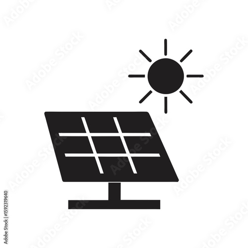 outline vector illustration of a solar panel absorb