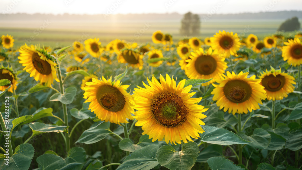 Fototapeta premium Sunflower field in summer