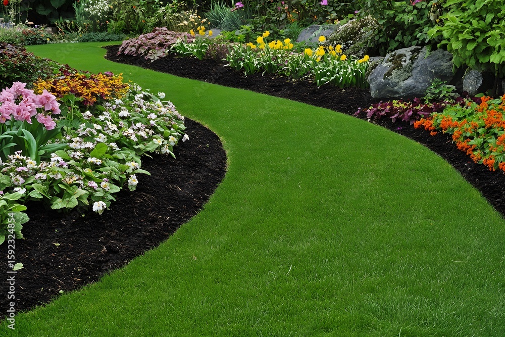 Obraz premium Natural Weed Control Showcasing organic methods of weed control such as mulch hand weeding or using organic herbicides