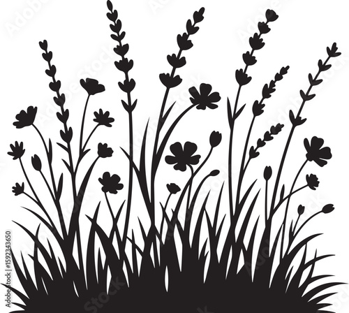 Wild Grass Silhouette SVG Cut

