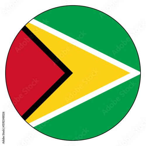 Free Download flag of Guyana circle - GFXLoad