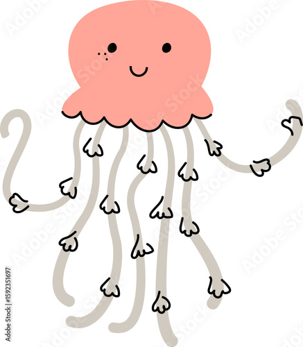 Smiling Jellyfish with Tentacles