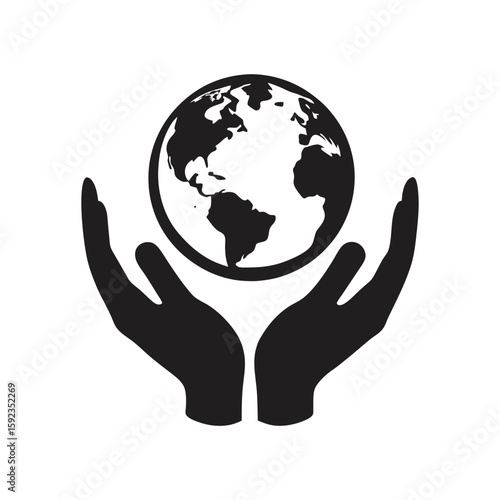 outline vector illustration of earth inside a pair