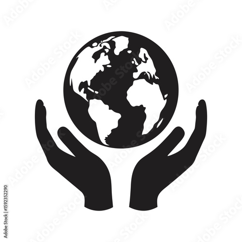 outline vector illustration of earth inside a pair