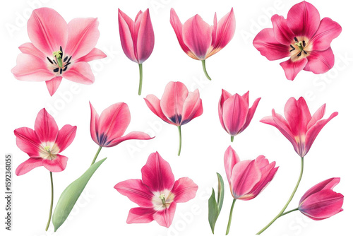 Wallpaper Mural Pink Tulips blossom beautifully on dark background, floral Concept. Torontodigital.ca