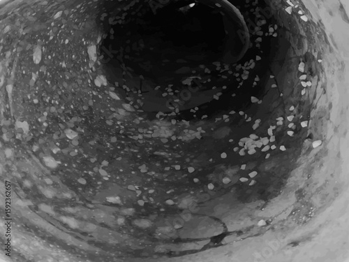 焼いたクレープ生地の内側。気泡や油をはじいたあとや細かなクランチナッツが散らばった模様のベクター画像。スクリーントーンや背景に素材に。波やしずくにも見える。