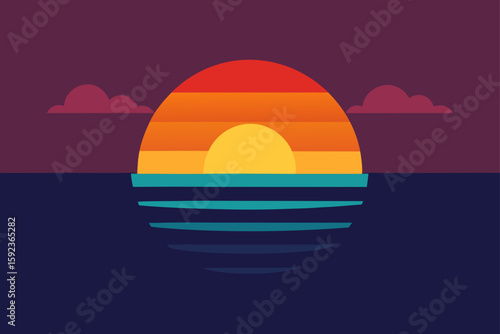 sunset above calm ocean