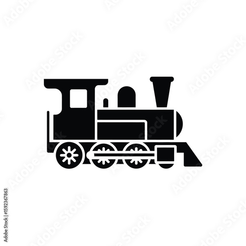 Silhouette of a classic steam locomotive engine