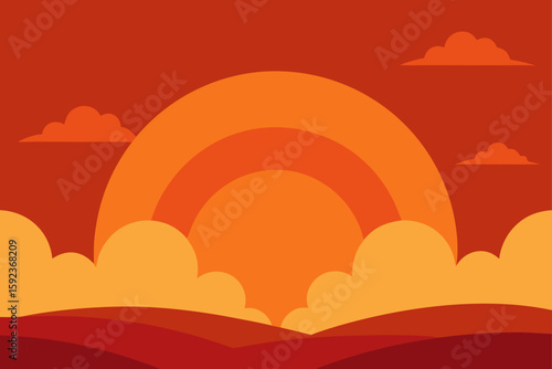 sunset with orange clouds