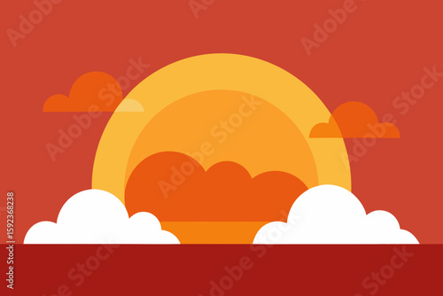 sunset with scattered clouds