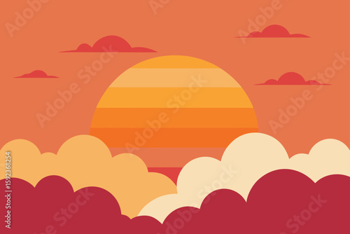sunset with scattered clouds
