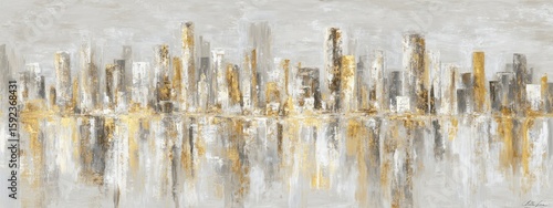 Panel kuchenny z motywem Abstract cityscape, muted tones