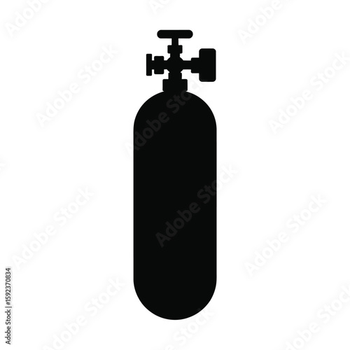 Black silhouette of a scuba diving air tank