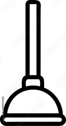 plunger vector icon on white or transparent background. plumbing tools. Editable and Printable sticker.