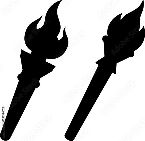 Fire torch vector art, fire torch art, torch vector art design, Vector of modern fire flames art, torch isolated