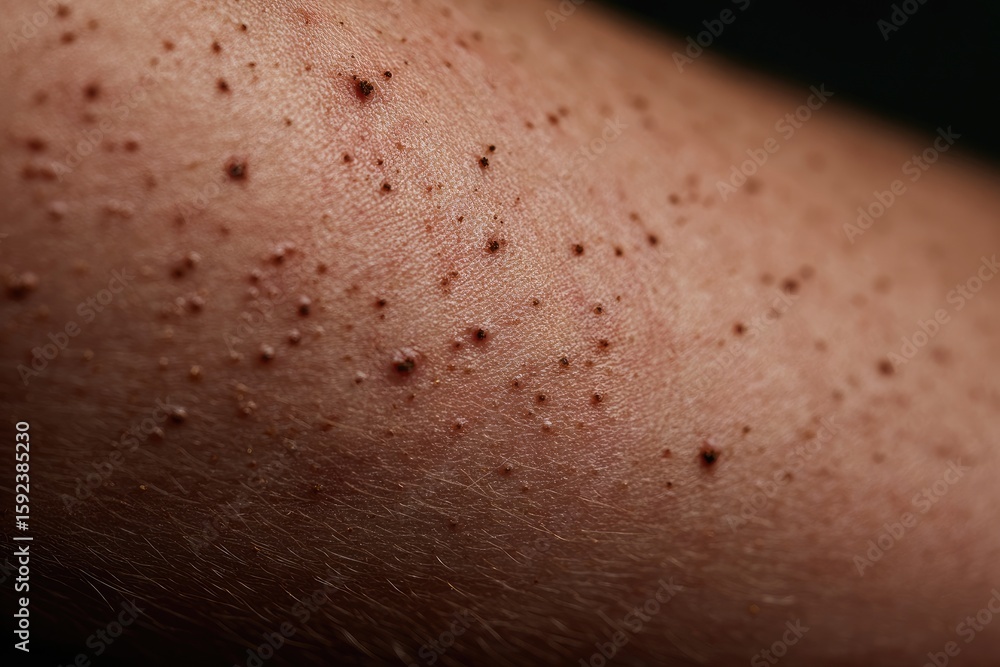 Fototapeta premium Close-up skin, numerous small dark spots