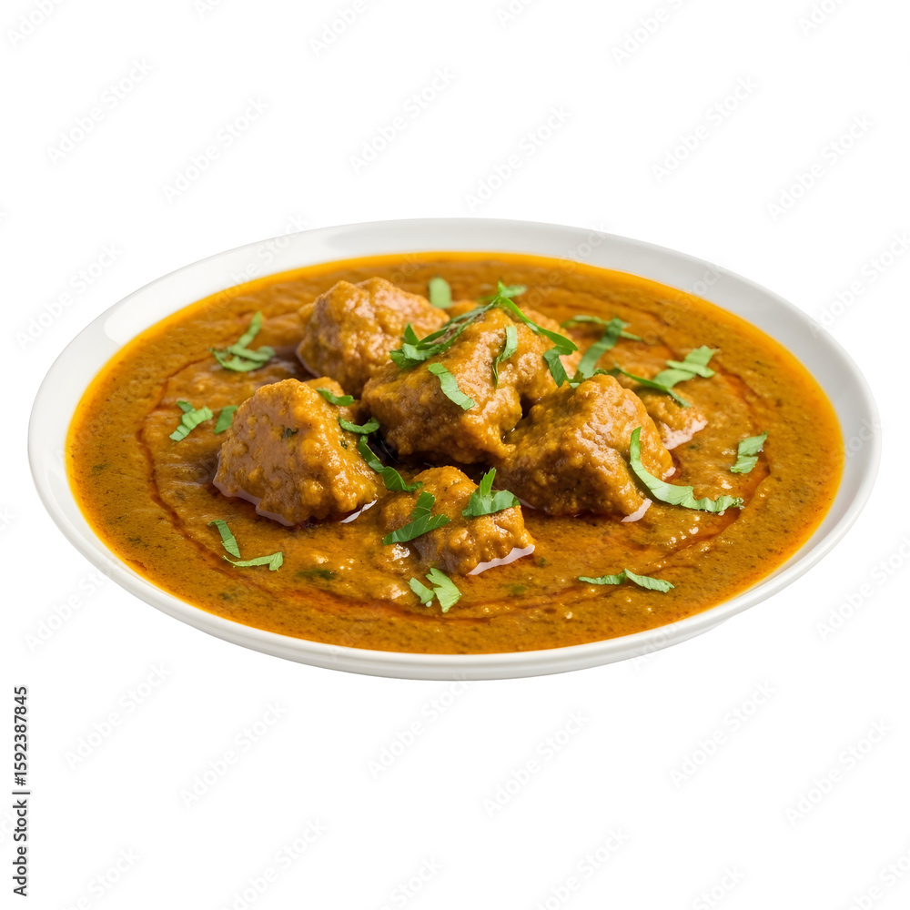 Aromatic Indian Lamb Curry in a White Bowl. Aromatic Indian Lamb Curry in a White Bowl.