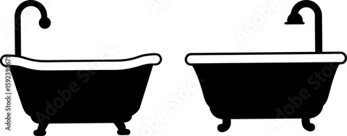 Black bathtub vector, bathtub art, bathtub vector art design, Vector of bathtub art, bathtub isolated
