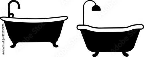 Black bathtub vector, bathtub art, bathtub vector art design, Vector of bathtub art, bathtub isolated