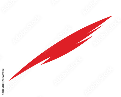 A red slash mark isolated on a white background