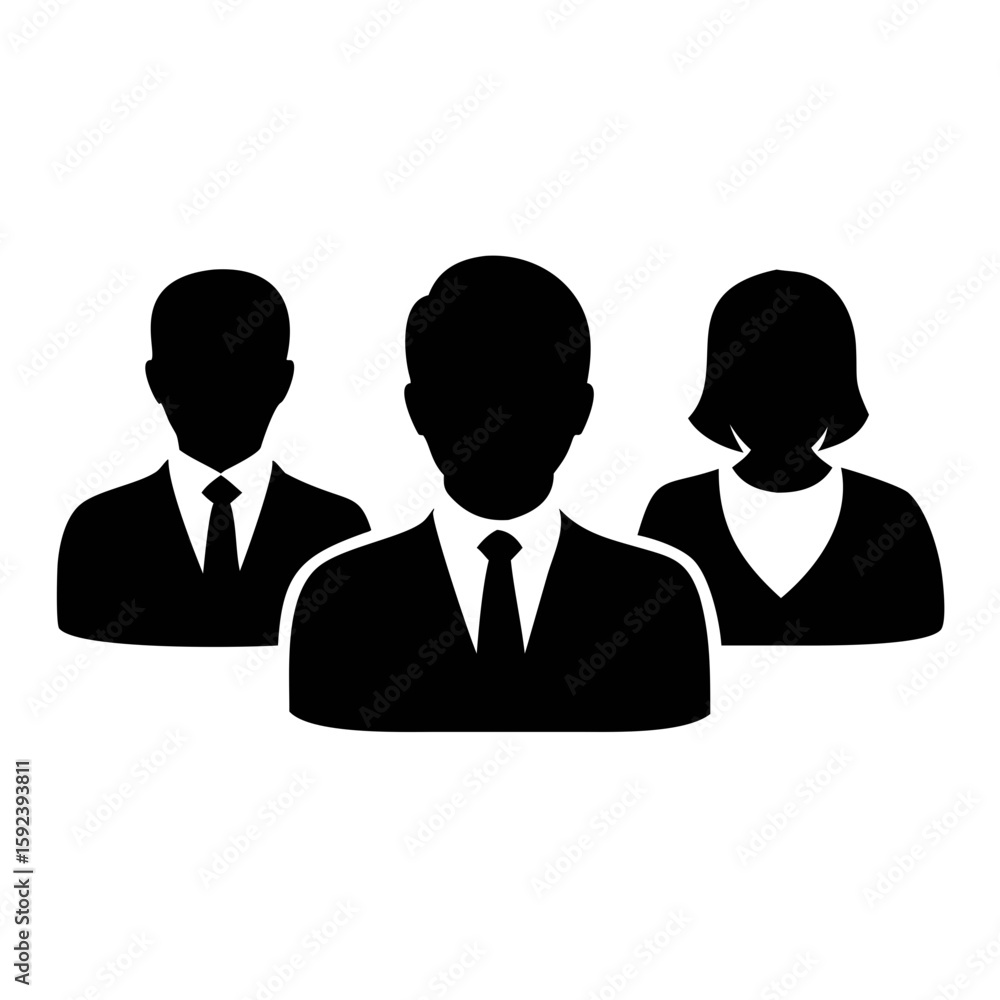 black and white silhouette of Business Icon black and white silhouette of Business Icon