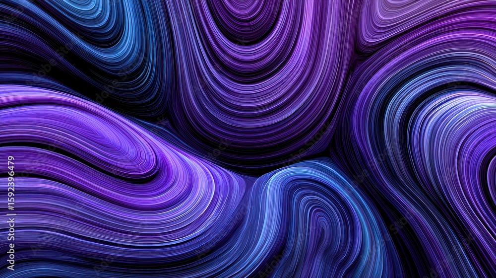 Obraz premium Abstract swirling shapes in vibrant purples and blues