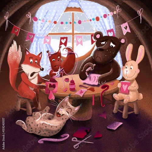 14 valentines hand made with animals book