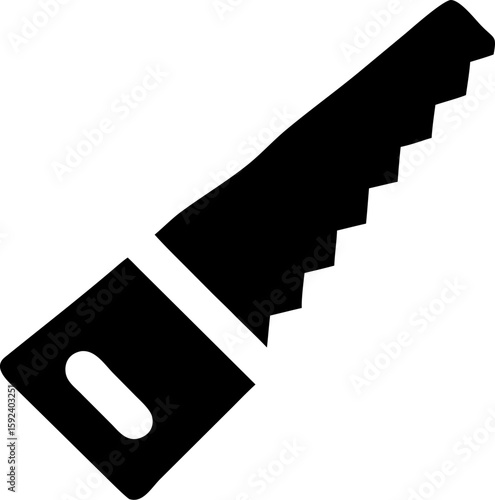 hand saw pictogram vector icon on white or transparent background. plumbing tools. Editable and Printable sticker.