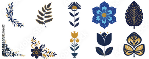 Set elegant Scandinavian Floral and Leaf Illustrations for home decor, branding, and craft projects to enhance aesthetic appeal