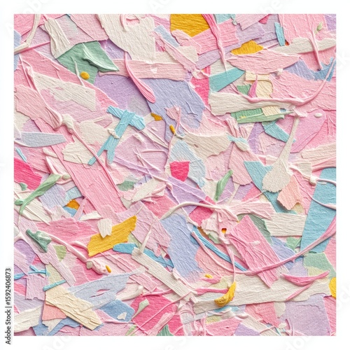 Colorful Paper Texture with Pastel Shades and Varied Shapes for Creative Projects