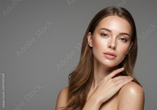 Beautiful woman with healthy skin skincare beauty portrait