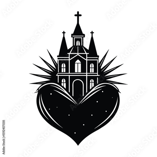 Church Heart Sacred Building Faith Love Devotion