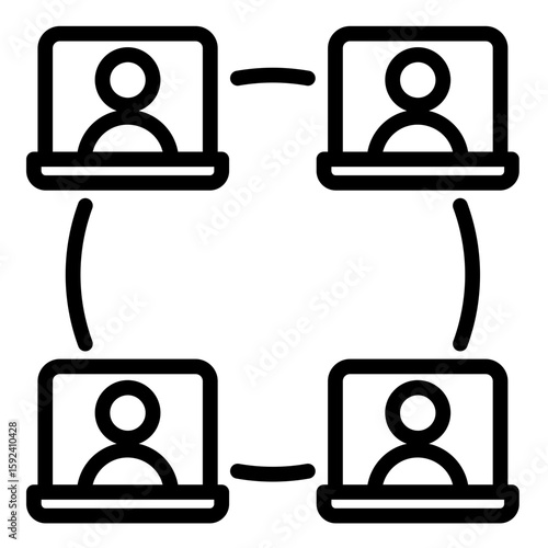 Virtual Collaboration  Icon Element For Design