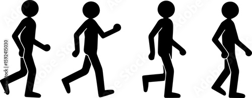 Silhouetted figures depicting different stages of human motion