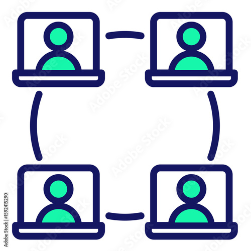 Virtual Collaboration  Icon Element For Design